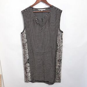 Rachel Roy Women's Dress Size XL Sequin Striped Mixed Print Shift Knee Length